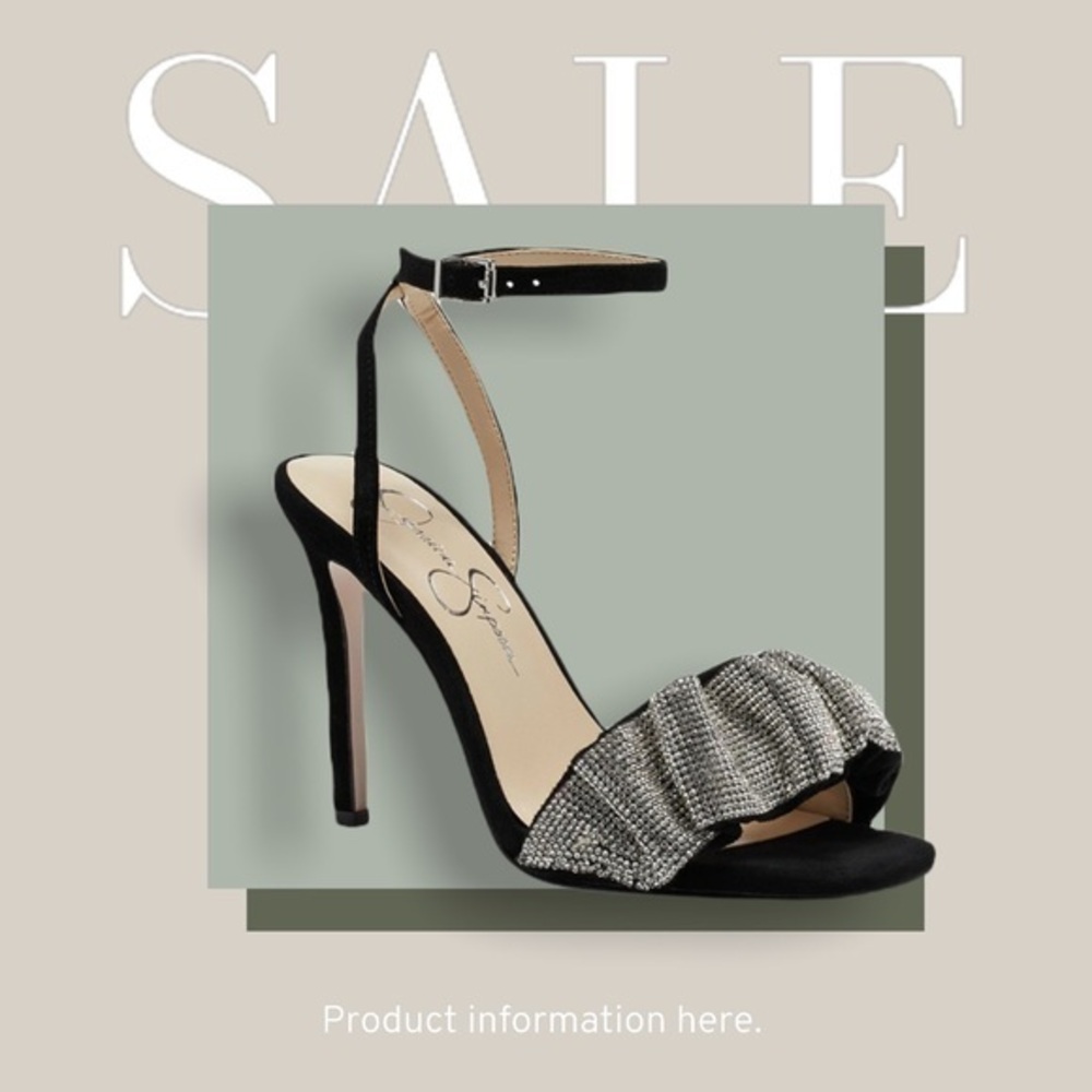 Jessica Simpson Black and Silver Heels